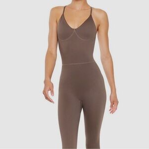 Women's Brown Athletic Jumpsuit